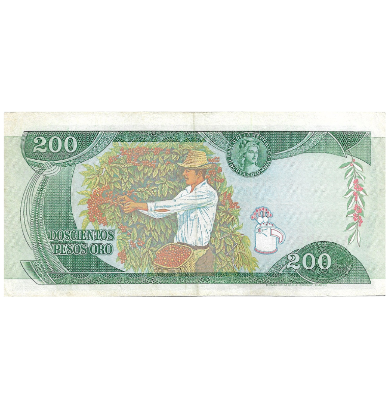 Colombia 200 Pesos Oro 1975 NO UNC