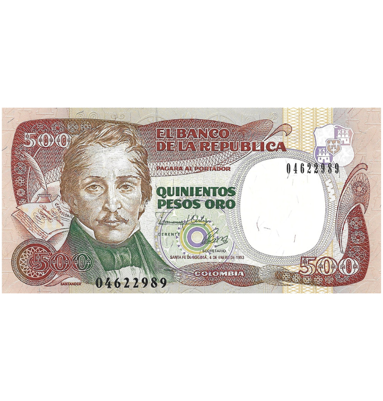 Colombia 500 Pesos Oro 1993
