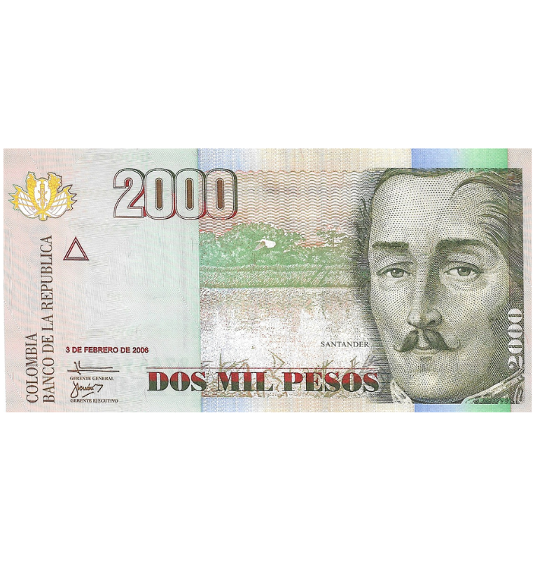 Colombia 2.000 Pesos Formato pequeño. 3 Febrero 2006