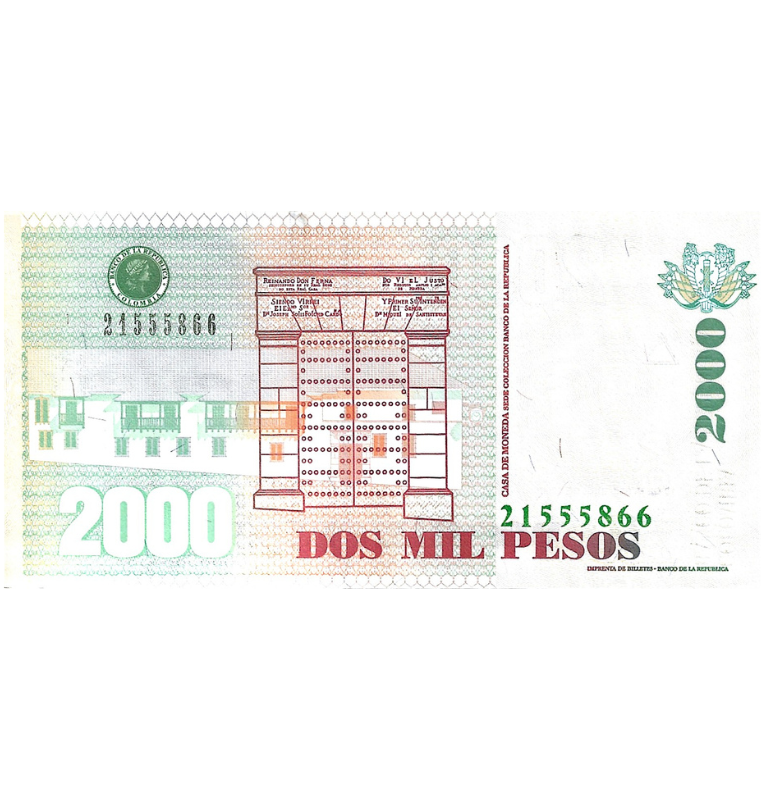 Colombia 2.000 Pesos 2006 Formato pequeño