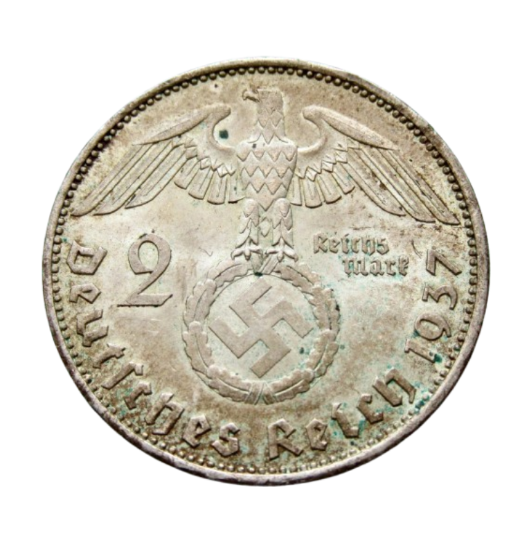 Alemania 2 Reichsmark Paul von Hindenburg 1937 NO UNC