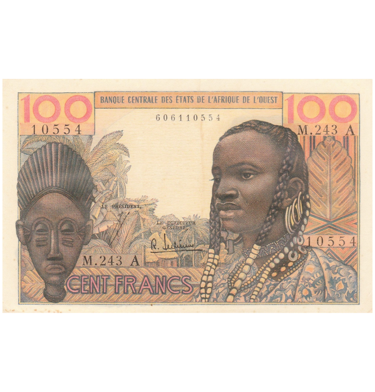 Estados de África Occidental (Costa de Marfil) 100 Francos 1965 ND Pick 101A NO UNC