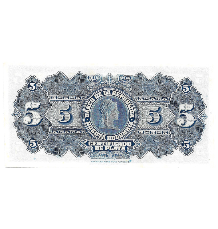 Colombia 5 Pesos Plata 1941 (Prueba) NO UNC