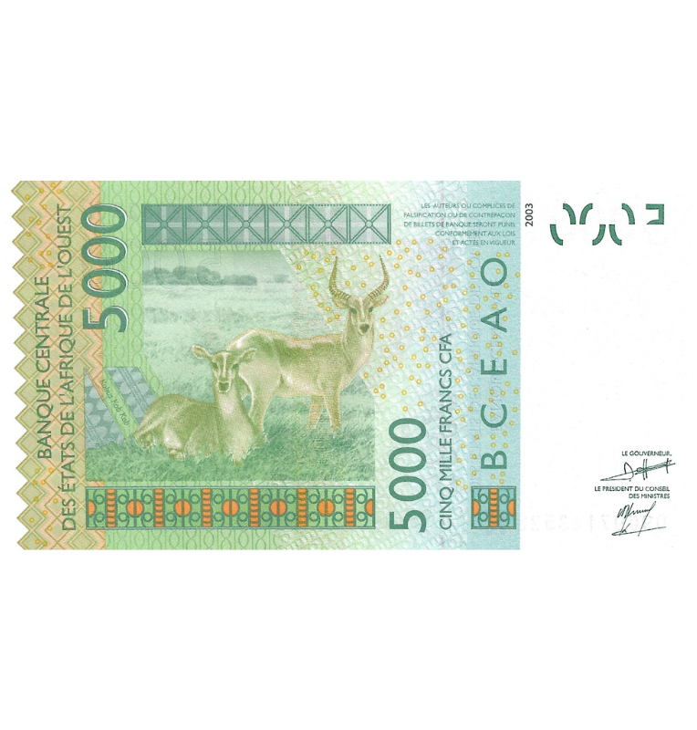 Estados de África Occidental (Senegal) 5.000 Francos 2003 Pick 17