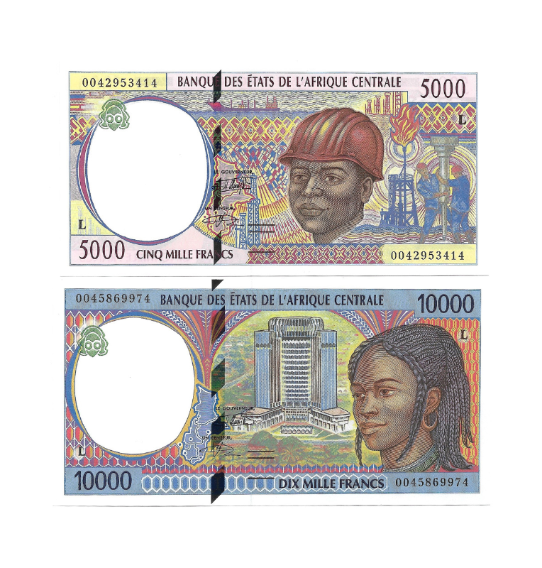 Estados de Africa Central set de 5 billetes