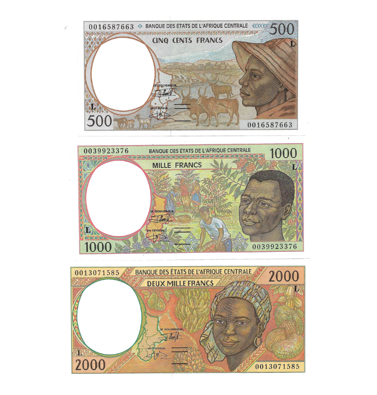 Estados de Africa Central set de 5 billetes