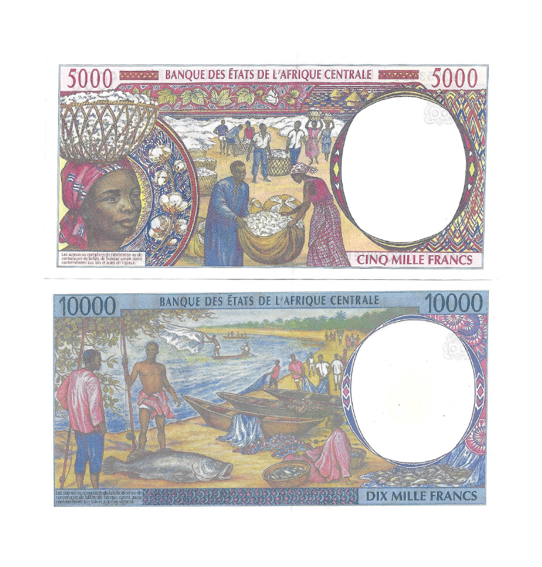 Estados de Africa Central set de 5 billetes