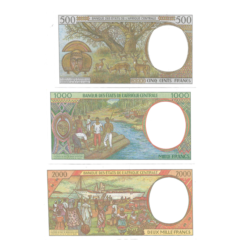 Estados de Africa Central set de 5 billetes