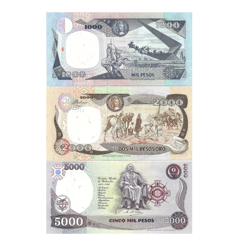 Colombia Set de 3 Billetes