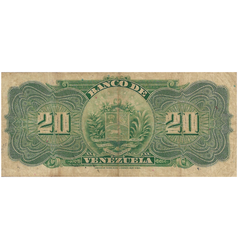 Venezuela 20 Bolivares 1939 NO UNC