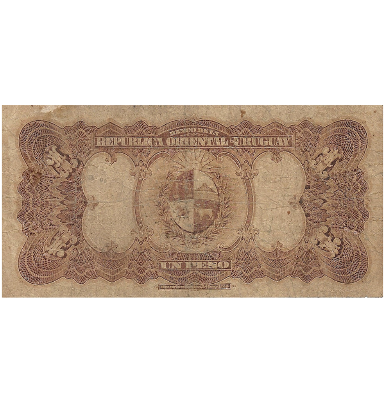 Uruguay 1 Peso 1896 Pick 9 NO UNC