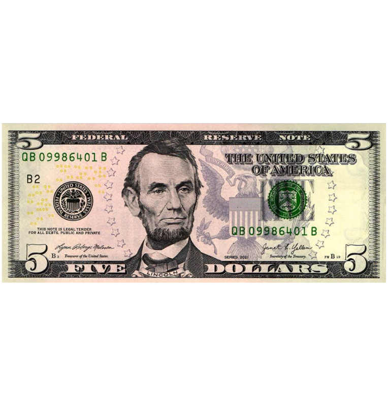 Estados Unidos De America 5 Dólares 2021 Pick 551