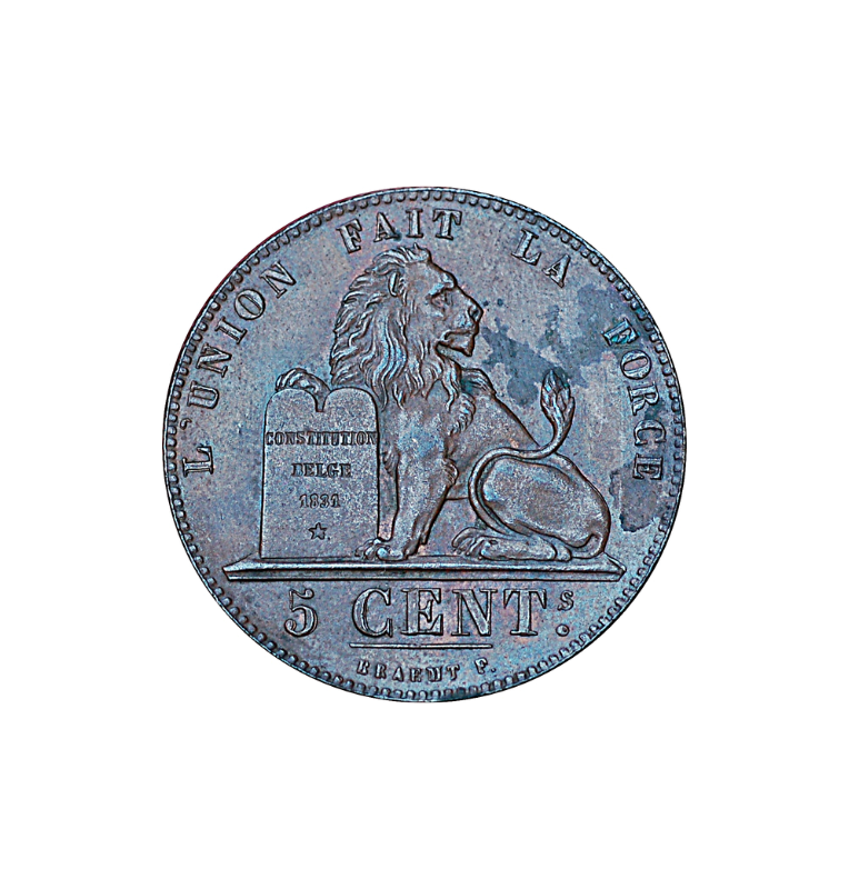 Belgium 5 Cents 1857 KM 5.1. NOT UNC