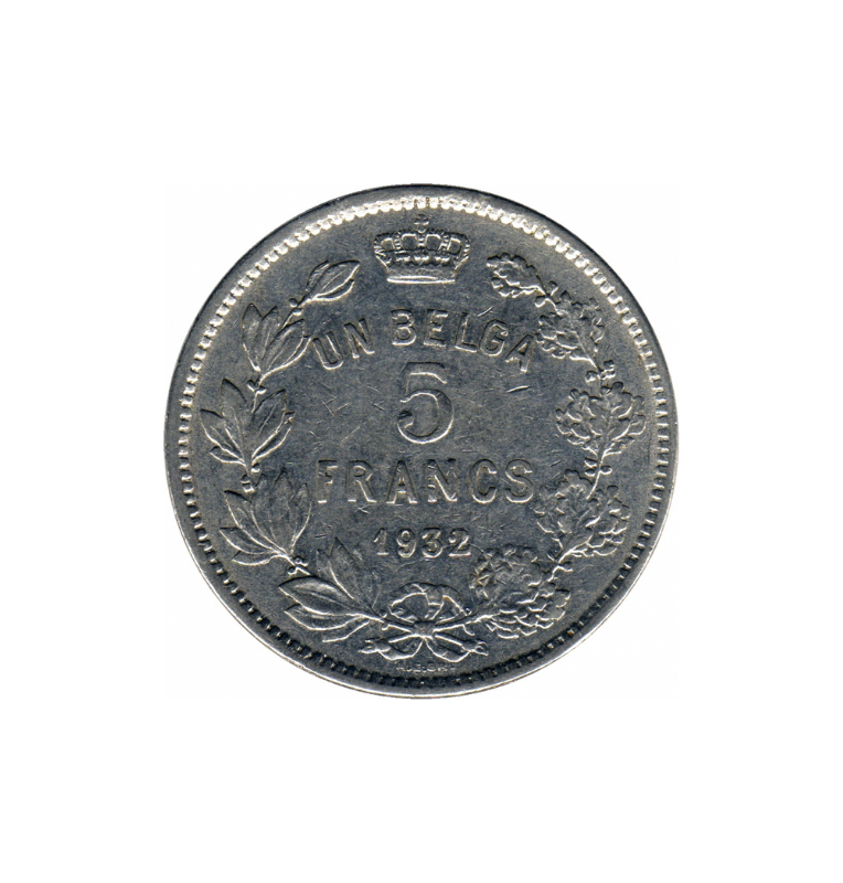 Belgium 5 Francs 1932 KM 98. NO UNC