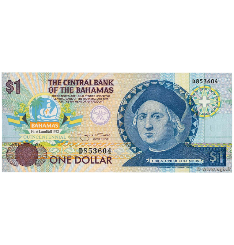 Bahamas 1 Dólar 1992 Pick 50a