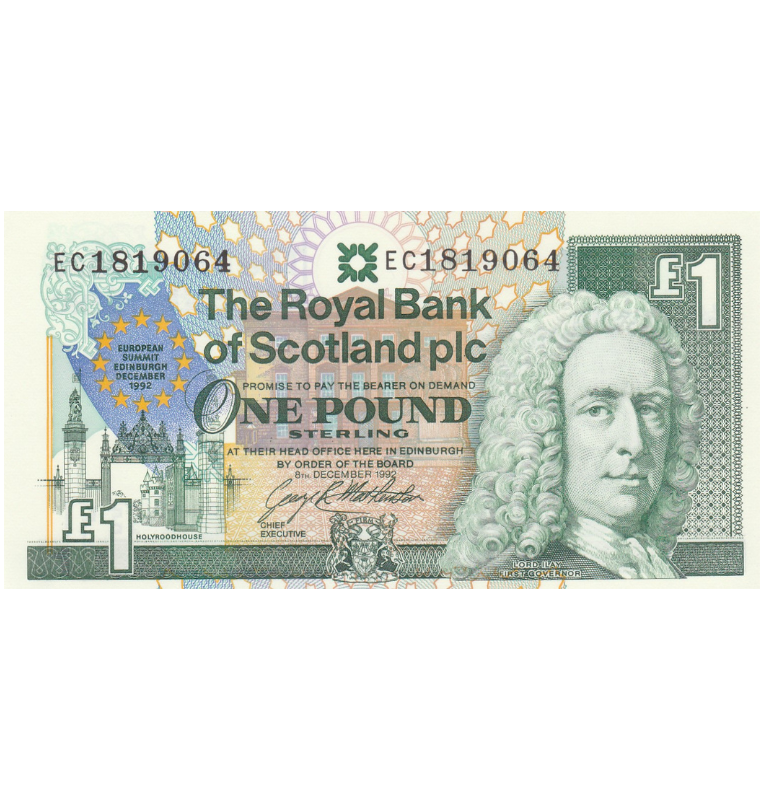 Escocia 100 Libras 1992 Pick 356a Emisión conmemorativa Cumbre Europea Edimburgo 1992