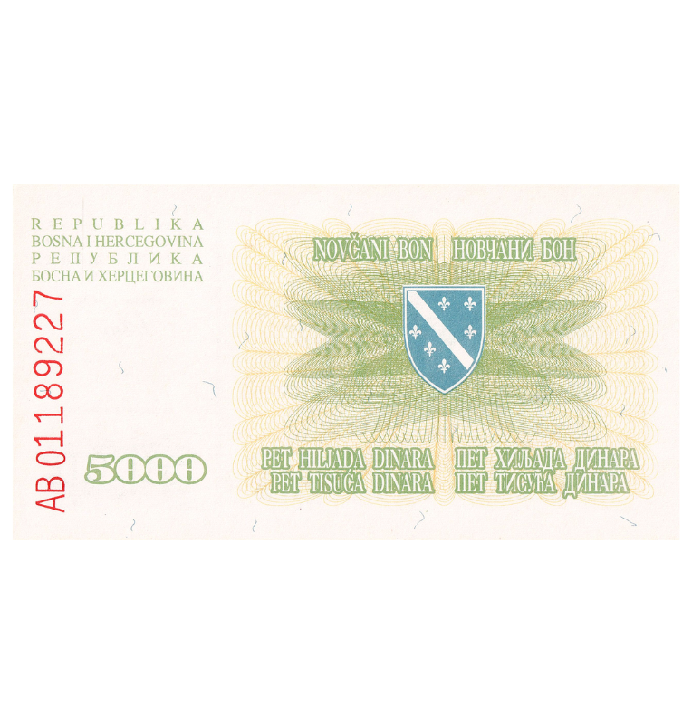 Bosnia y Herzegovina 5.000 Dinaras 1993 Pick 16