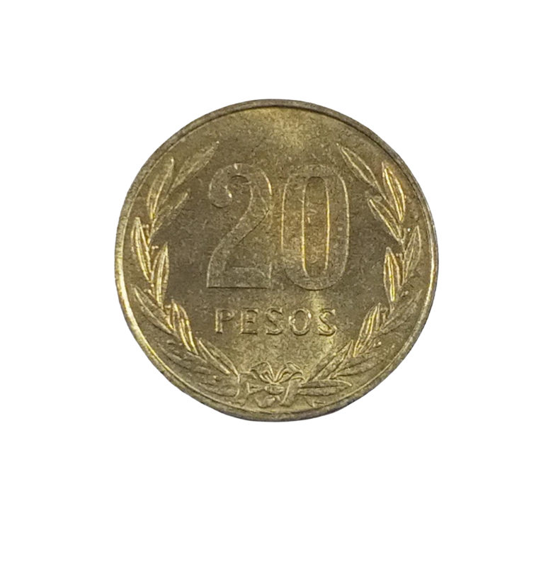 Colombia 20 Pesos 1982-1984 Resallada Homenaje Encuentro Numismatico
