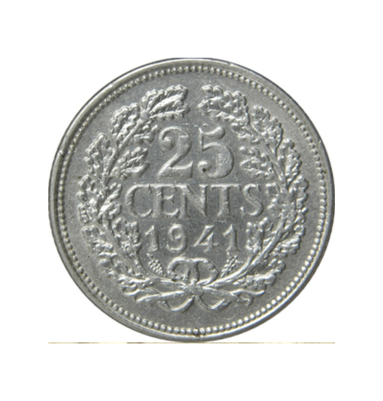 Países Bajos 25 Centavos 1941 KM 164 NO UNC
