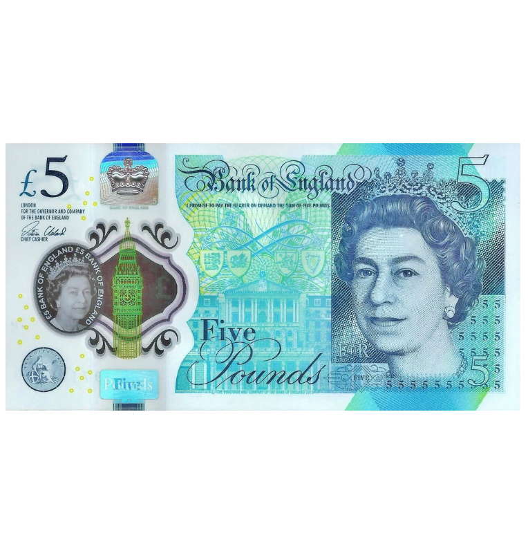 Reino unido 5 Libras 2015 Pick 394 Polímero