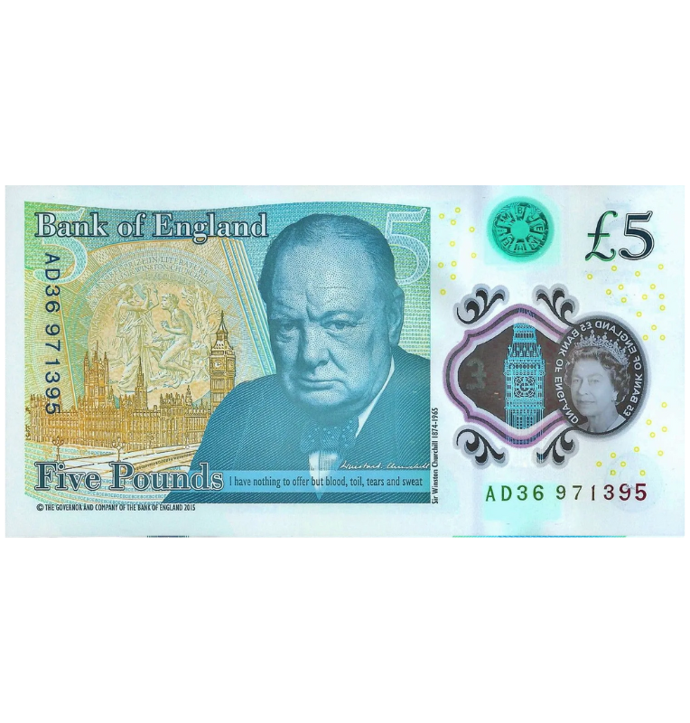 Reino unido 5 Libras 2015 Pick 394 Polímero