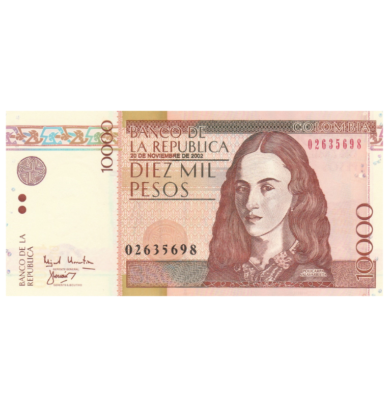 Colombia 10.000 Pesos 20 Noviembre 2002 - Pick 453c
