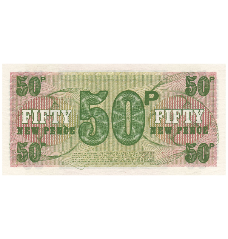 Reino Unido 20 Nuevos Peniques 1972 ND Pick M46a Vales de confinamiento › Vales militares