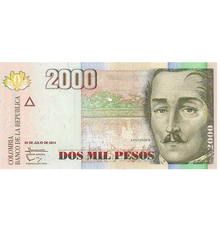 Colombia 2.000 Pesos 2014 Radar 70622607