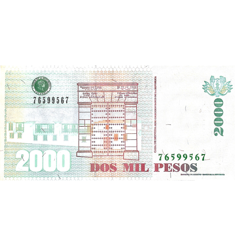 Colombia 2.000 Pesos 2013 Radar 76599567