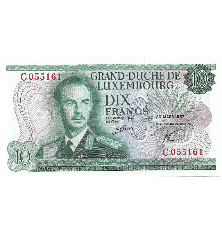 Luxemburgo 10 Francos 1967 Pick 53a