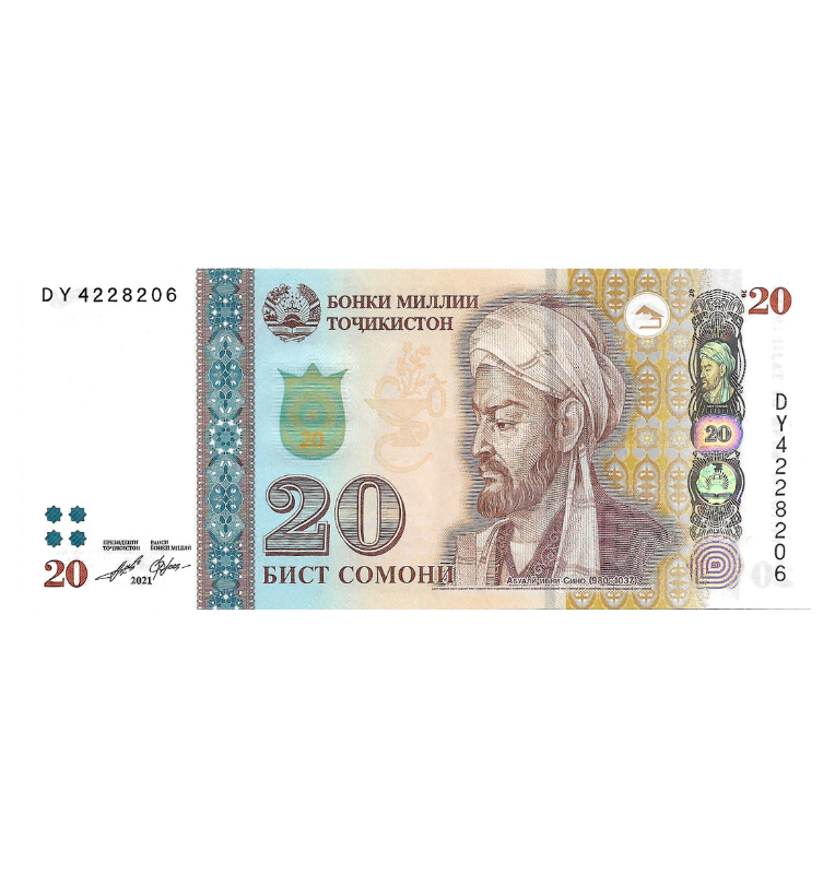 Tayikistán 20 Somoni 2021 Pick Nuevo