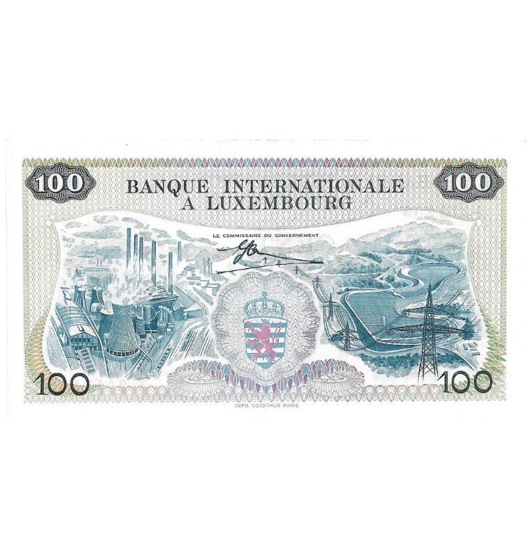 Luxemburgo 100 Francos 1968 Pick 14a (Tiene manchas)