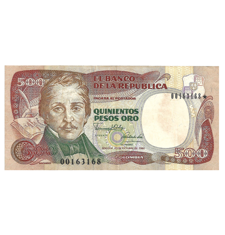 Colombia 500 Pesos Oro 1990 Reposición. NO UNC