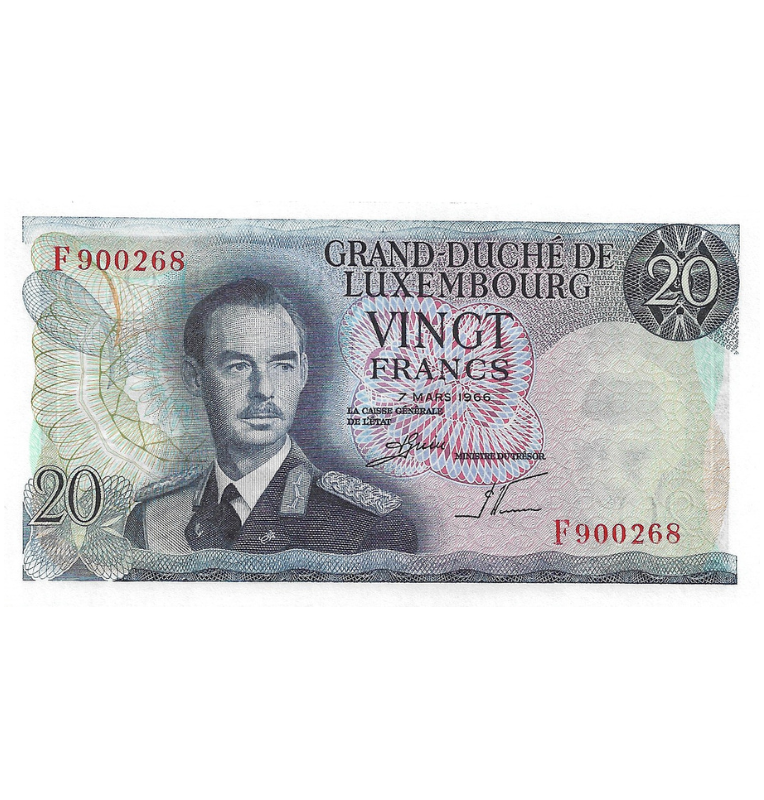 Luxemburgo 20 Francos 1966 Pick 54a