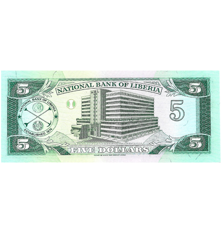 Liberia 5 Dólares 1989 Pick 19