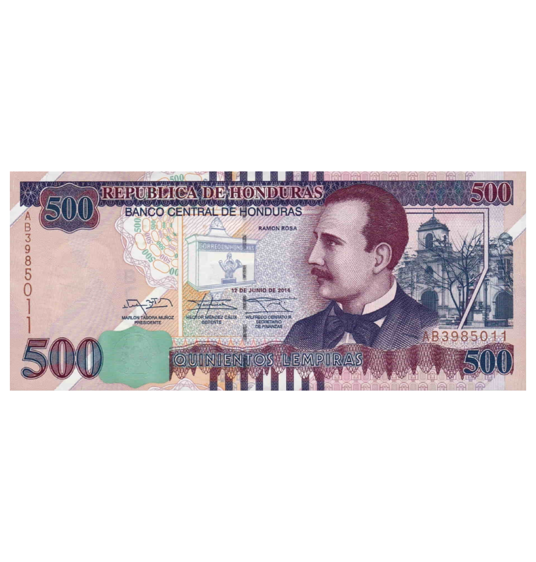 Honduras 500 Lempiras 2014 Pick 103b