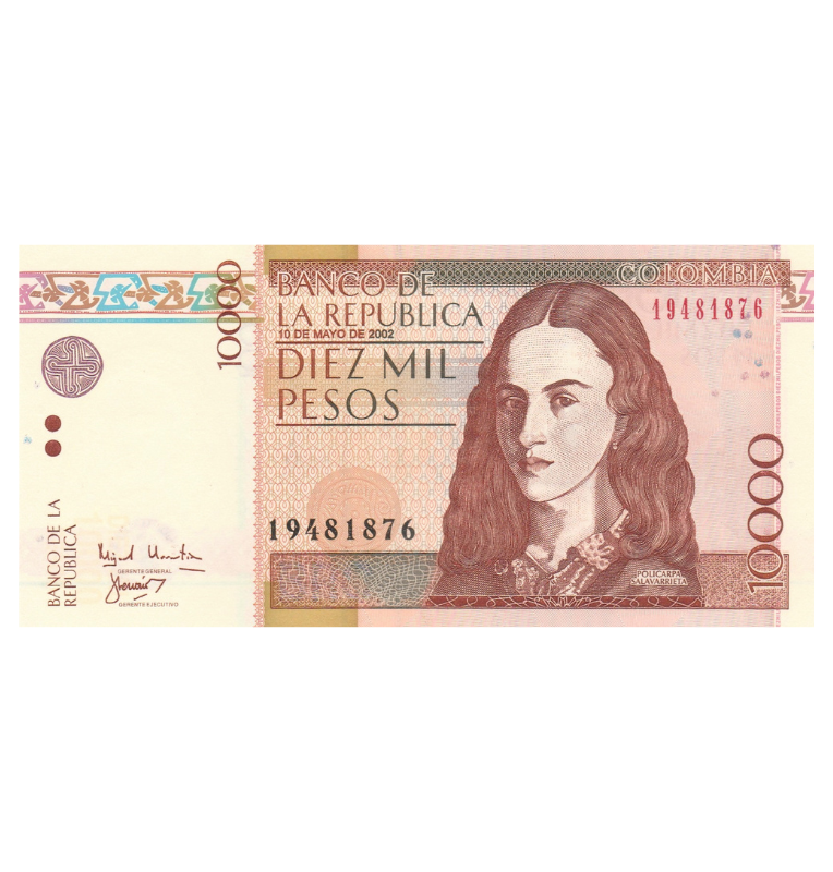 Colombia 10.000 Pesos 10 Mayo 2002 Pick 453c
