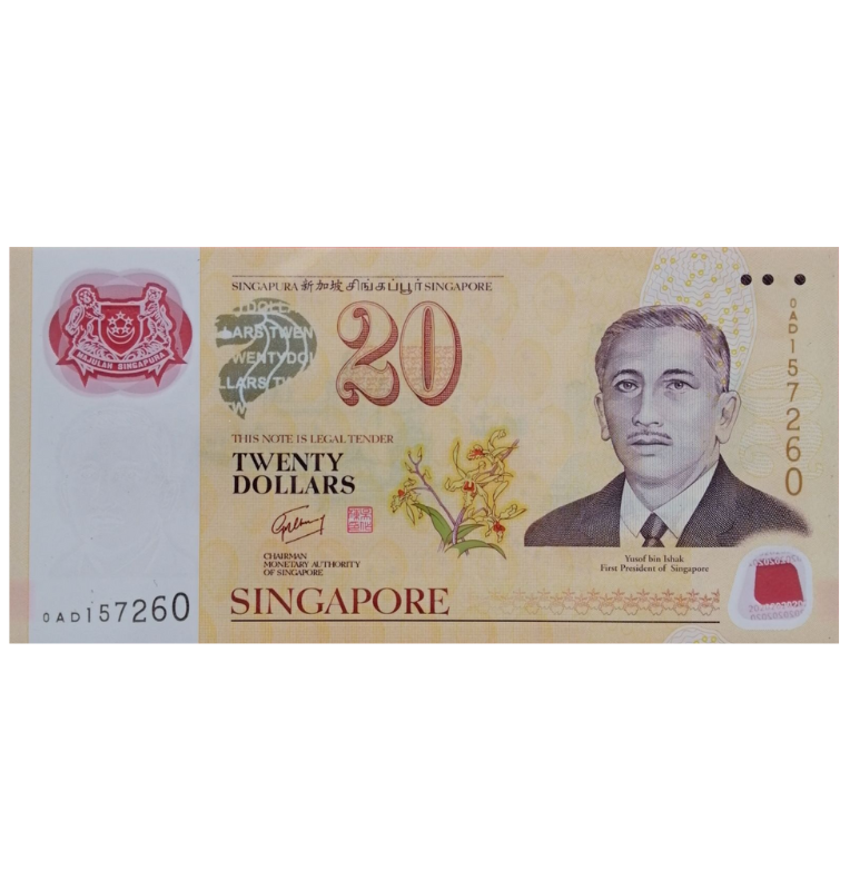 Singapur 20 Dólares 2007 Pick 53 Polímero
