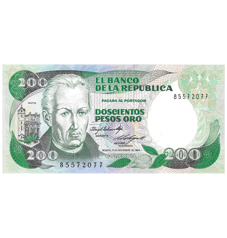 Colombia 200 Pesos Oro 1984 Noviembre 1