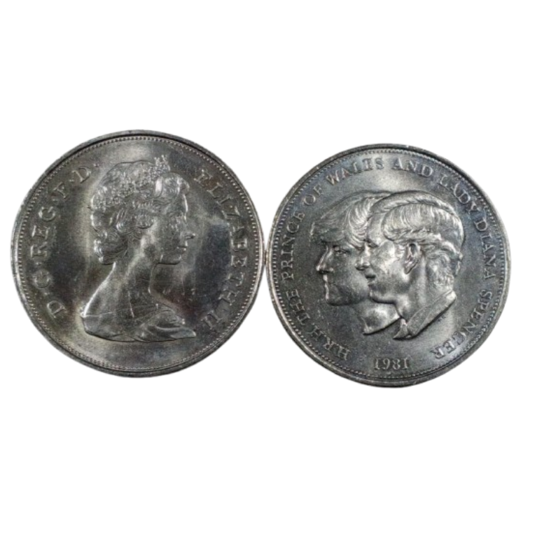 Reino Unido 25 New Pence Charles y Diana 1981 conmemorativa
