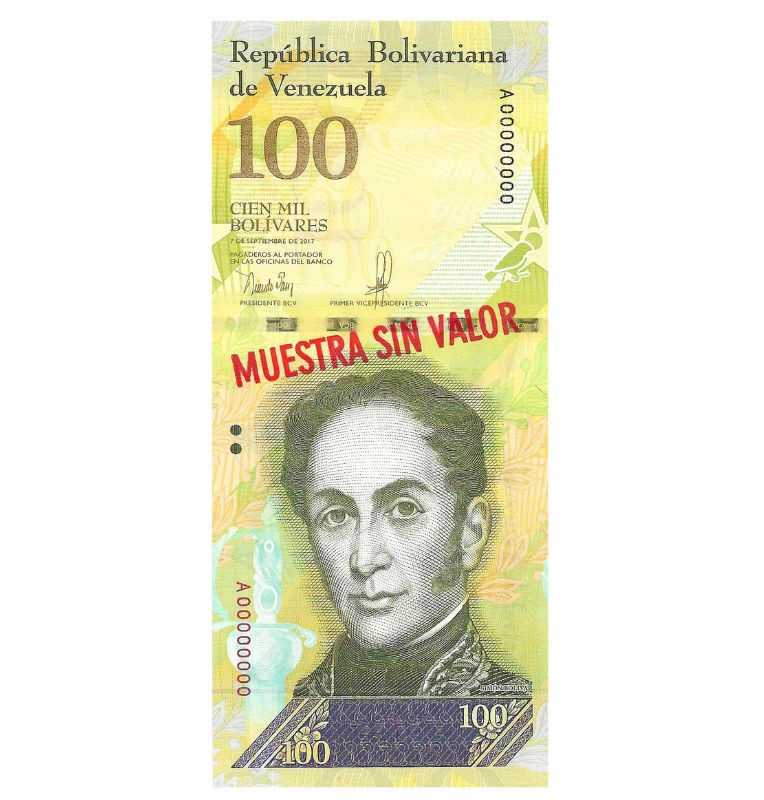 Venezuela 100 Bolívares 2017 Muestra sin valor