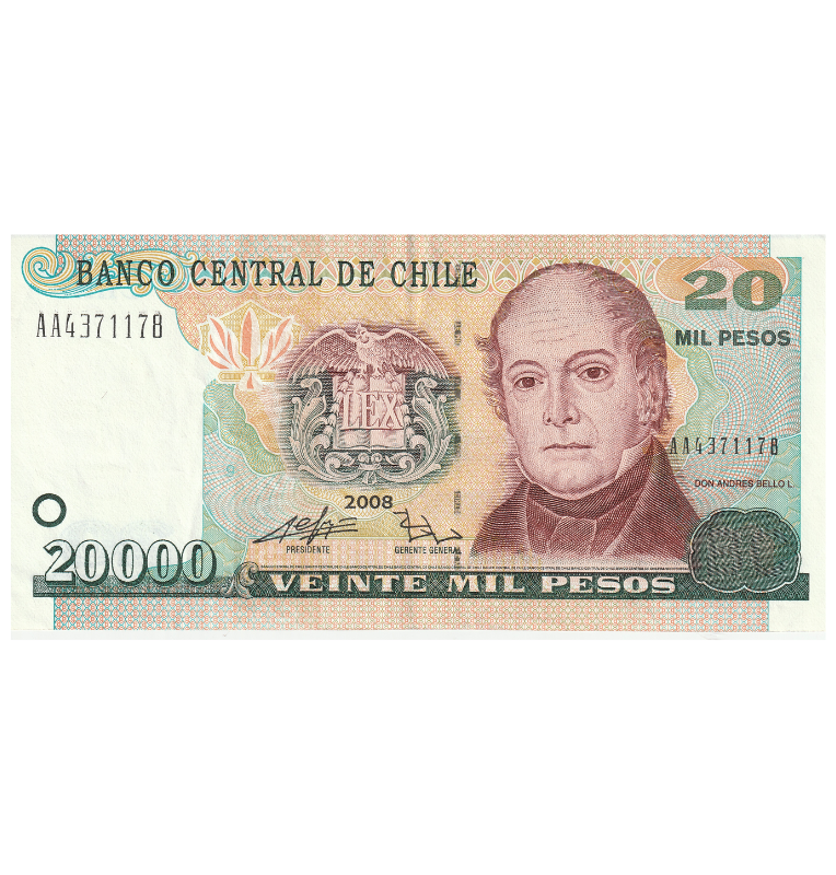 Chile 20.000 Pesos 2008 Pick 159b