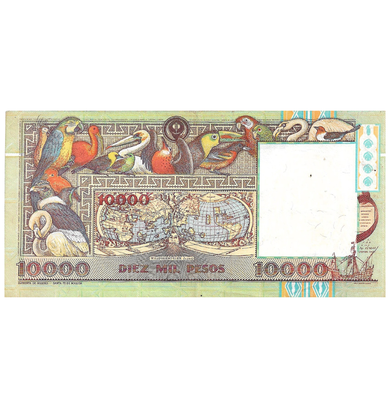 Colombia 10.000 Pesos 1993 NO UNC Tiene pinoles