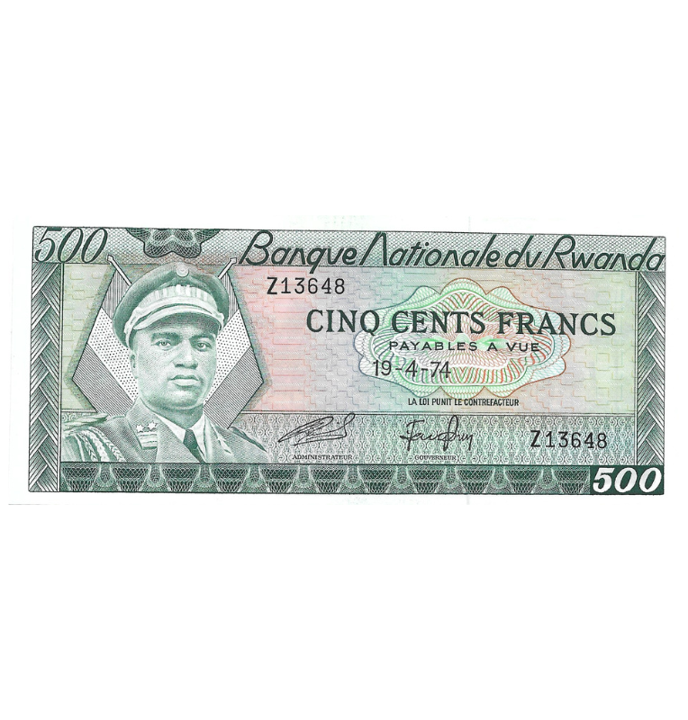 Ruanda 500 Francos 1974 Pick 11a