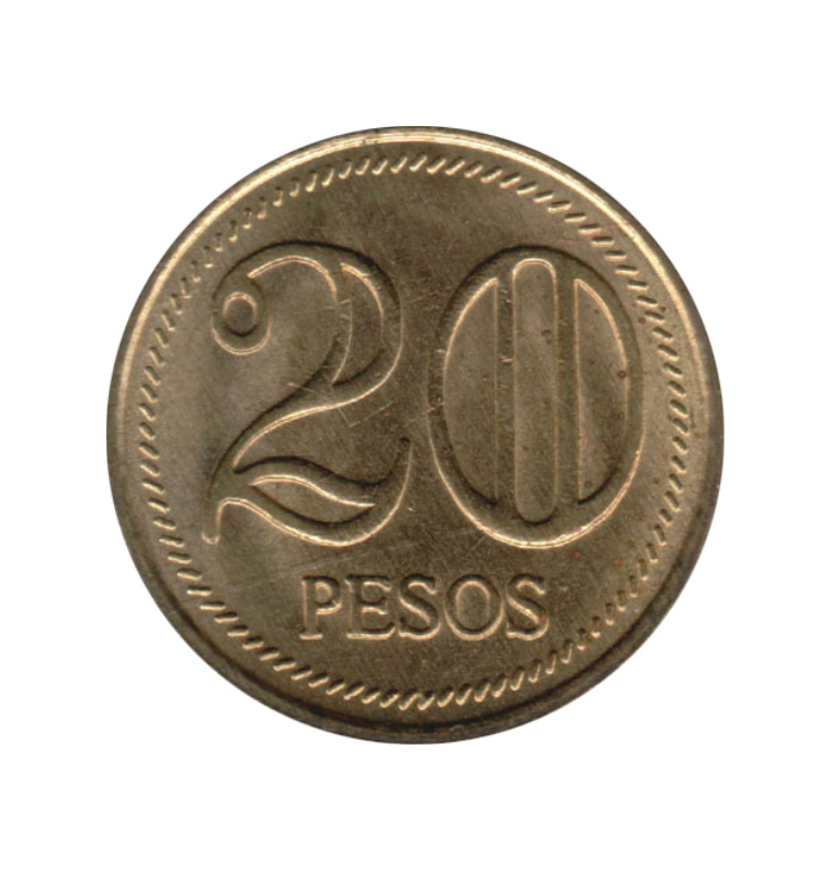 Colombia 20 Pesos 2005-2007 KM 294 NO UNC