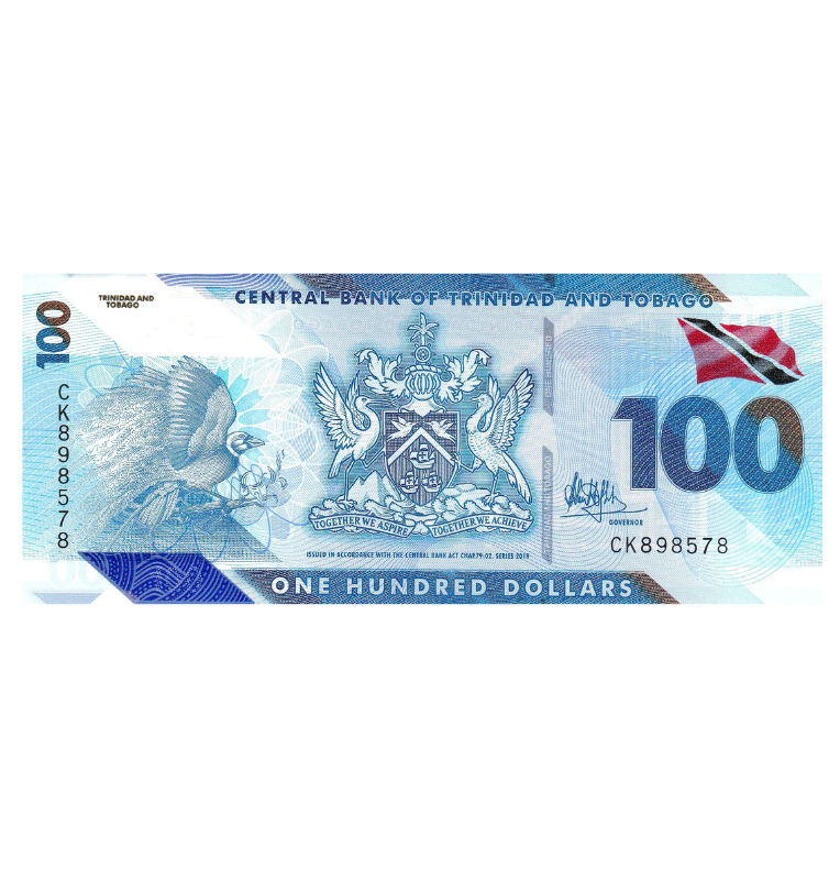 Trinidad y Tobago 100 Dólares 2019 Pick Nuevo Polímero
