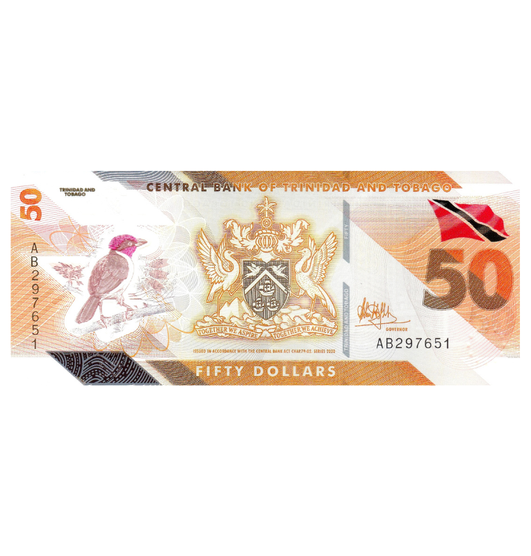 Trinidad y Tobago 50 Dólares 2020-2021 Pick Nuevo Polímero NO UNC