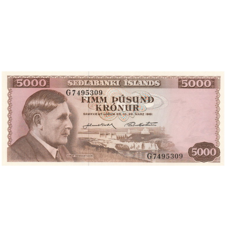Islandia 5000 Coronas 1961 Pick 47a