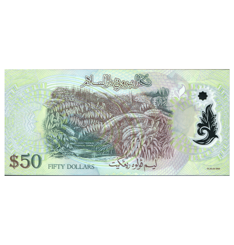 Brunei Darussalam 50 Ringgit 2004 Pick 28. Polimero