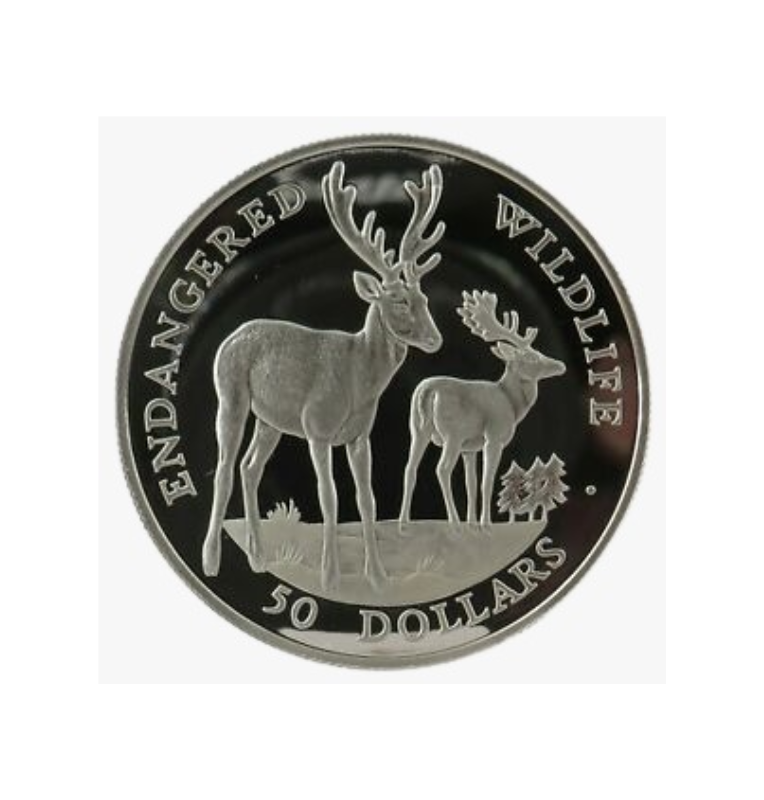 Islas Cook 50 dólares 1991 Km 124 Especies en peligro de extinción-Alce